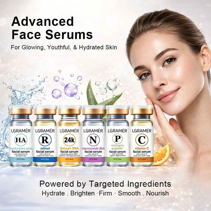 Sérum Facial Trio - Vitamina C, Retinol e Ácido Hialurônico, Séruns Anti-Envelhecimento para o Rosto - Rotina de Cuidados Diurnos e Noturnos - Ilumina