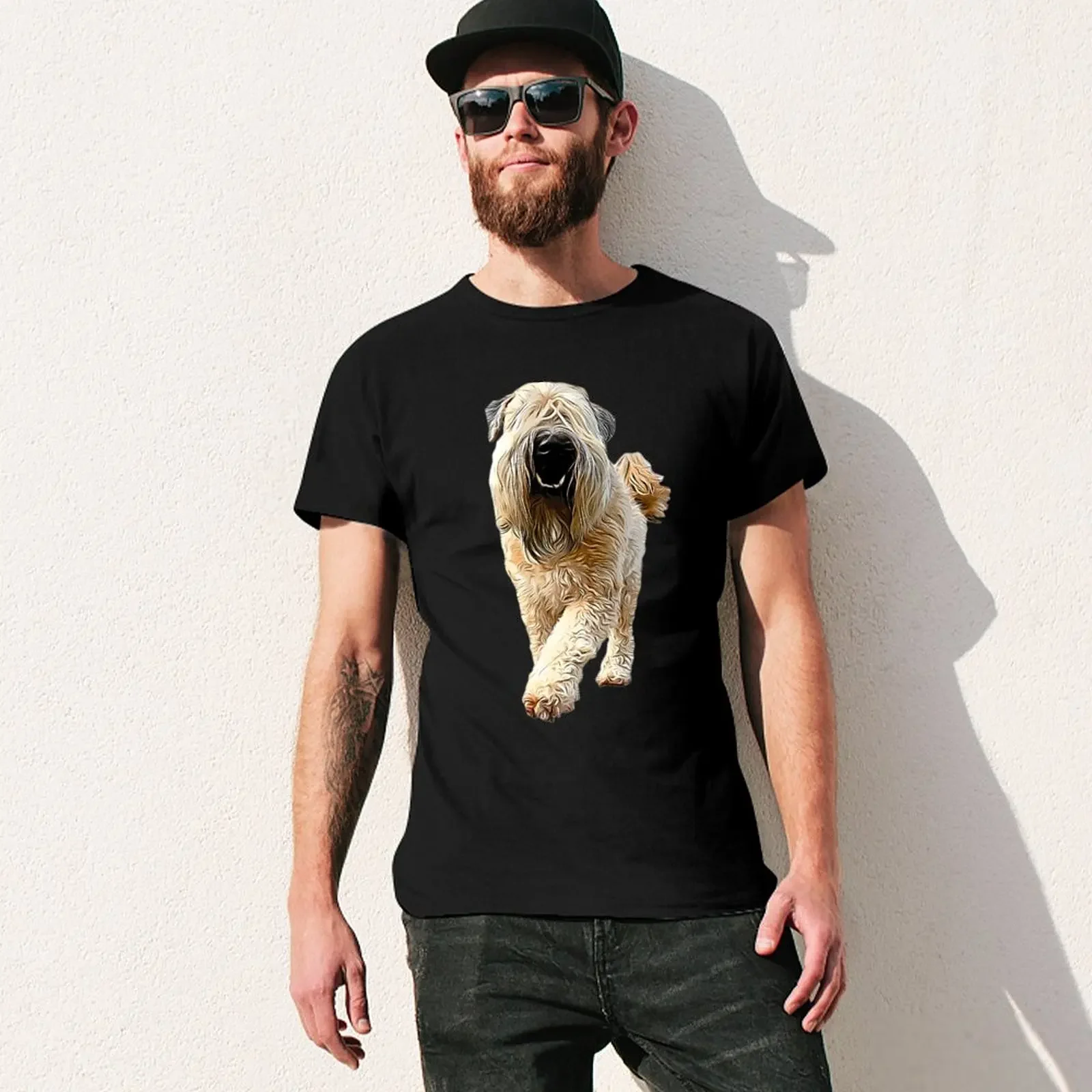 T-Shirt Wheaten Terrier, Cão com revestimento macio, Roupas fofas, Roupas masculinas, Verão