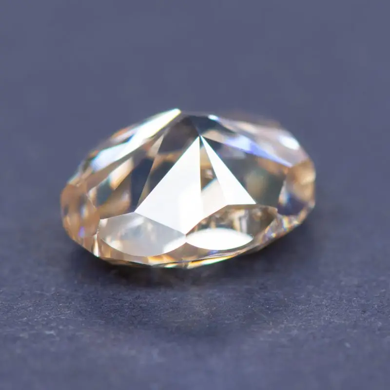 Moissanite Stone Oval Cut Natural Champagne Color for Jewelry Making DIY Ring Necklace Earrings Main Materials with Certificate