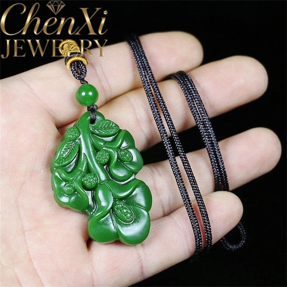 High-End Natural Hetian Green Jade Magnolia Flower Pendant Luxury Quality Jewelry Amulets And Mascots Exquisite Popular Charms