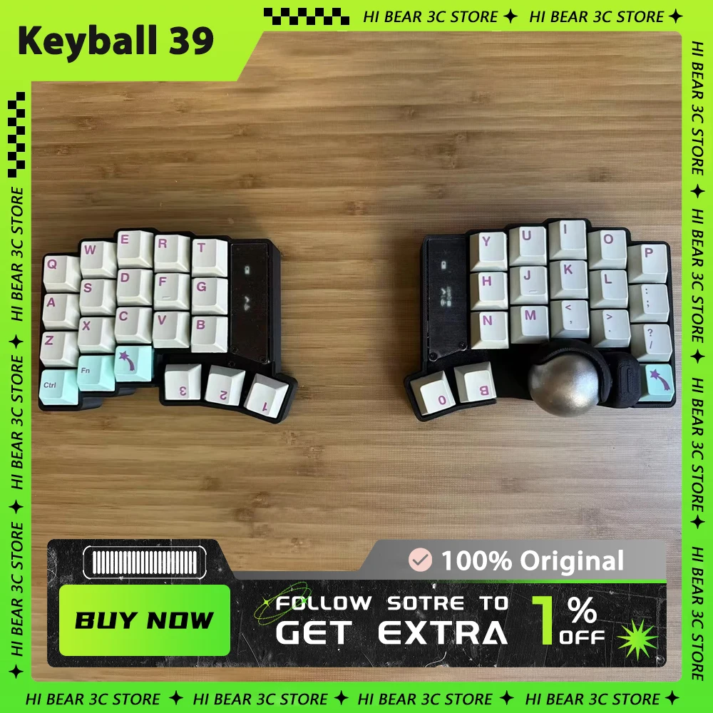 Keyball 39/44/61 Split Keyboard Kit with Trackball OLED Screen Wireless Split Mechanical Keyboard Kit Customize Support ZMK Gift