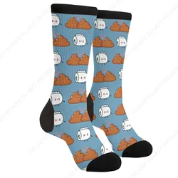 Poop Toilet Paper Roll Valentine'S Day Casual Funny Funky Novelty Fashion Socks For Men Women Print One Size