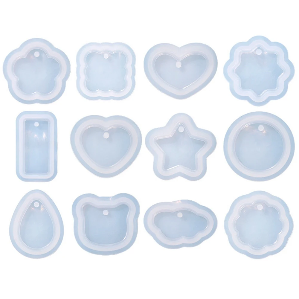 Pendants Silicone Mold Heart Star Epoxy Resin Casting Mould for DIY Crystal Epoxy Resin Keychain Pendant Charms Crafts