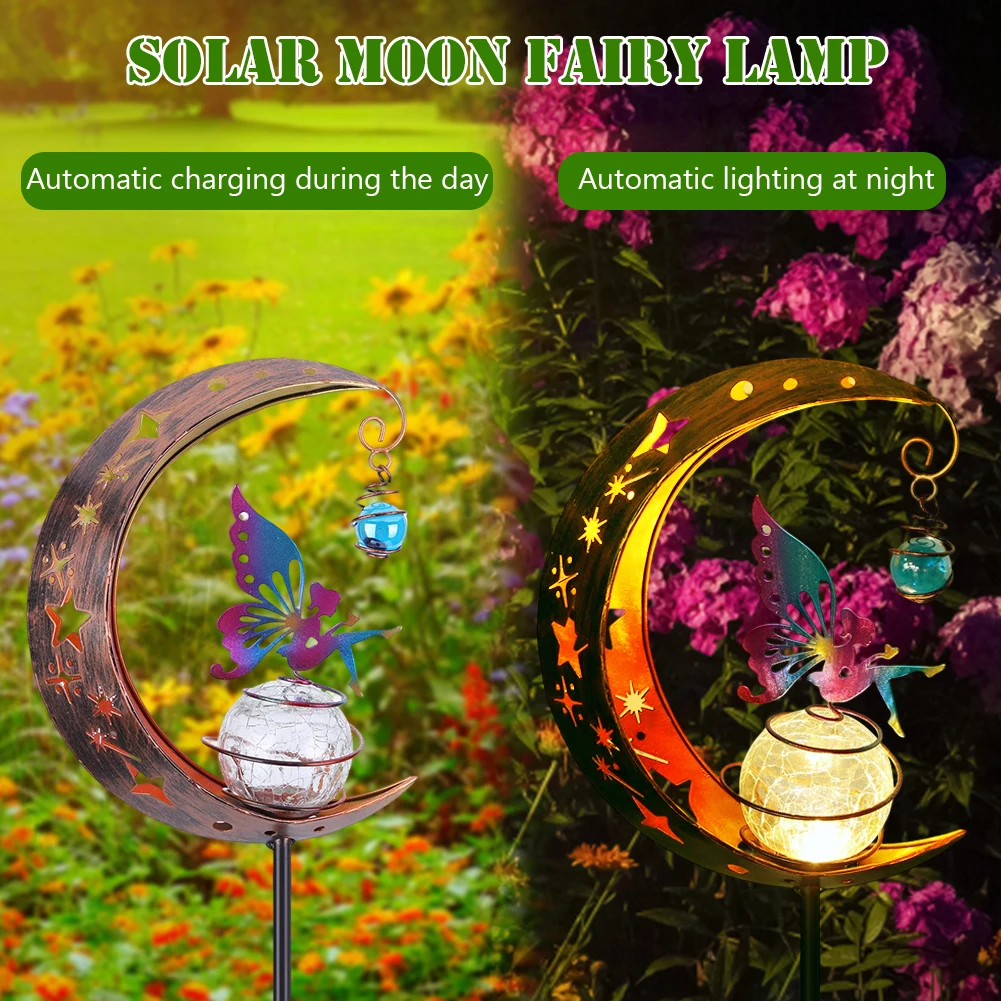 Solar Moon Fairy Lights Garden Decoration Solar Lamp Flower Fairy Lamp Outdoor Lighting Waterproof for Garden Lawn Decoration