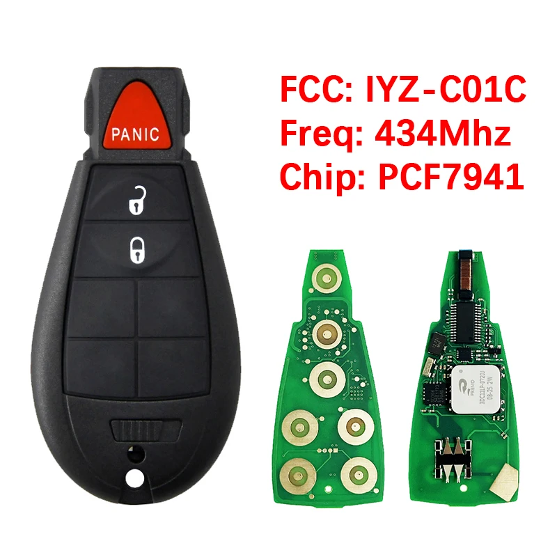 

CN015011 Оригинальная печатная плата, 3-кнопочный смарт-ключ дистанционного управления FCC IYZ-C01C PCF7945, чип 434 МГц, без ключа для Chrysler Dodge Caravan 2011-2019