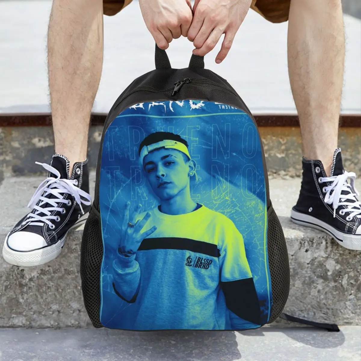 

Funny Trueno Hip Hop Rapper Backpack Daypack Large Capacity Children BookBag School Bag Shoulder Bags for Men Women