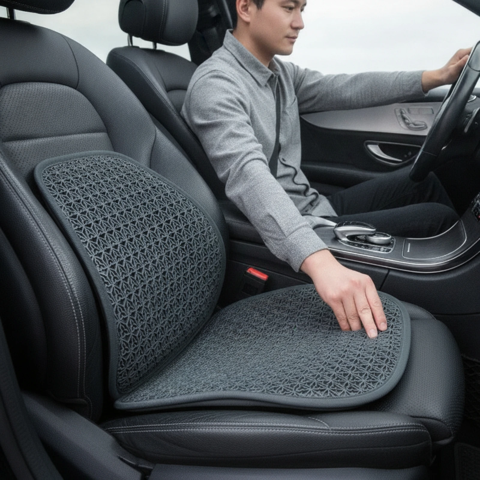 Gel Lumbar Support Cushion Ergonomic Gel Back Cushion Back Support Pad Posture Improving Backrest Comfortable for Drivers