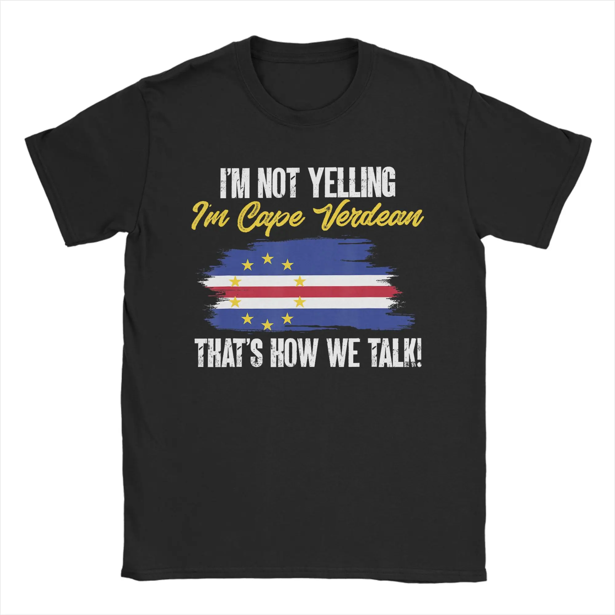 Mens T-Shirt Cape Verde Flag Cabo Verde Flag T Shirts Popular  Summer Tees Street Style 100% Cotton Tops Birthday Present