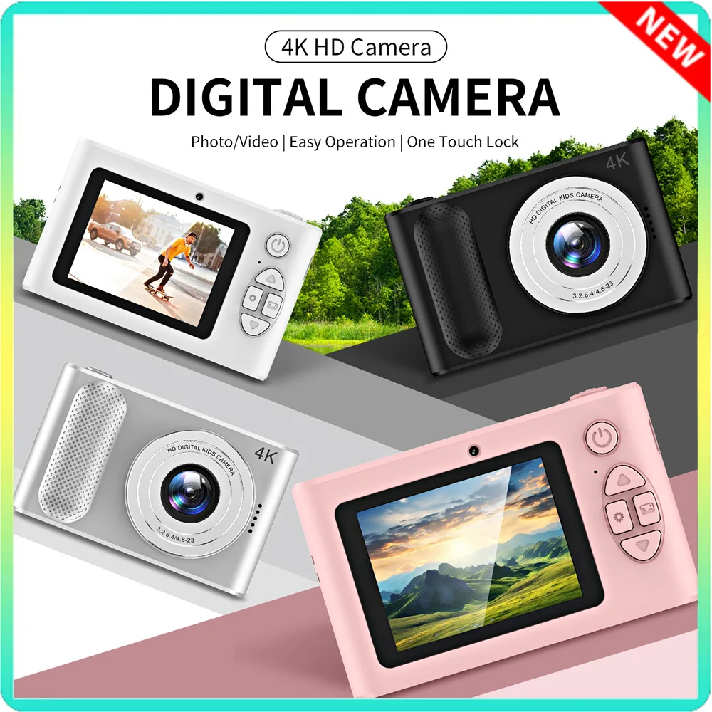 Mini Digital Camera Sensor Cameras 44MP Double Lens 4K 3280x2160 Digital Shoot Camera For Boy Girls Children Birthday Gifts