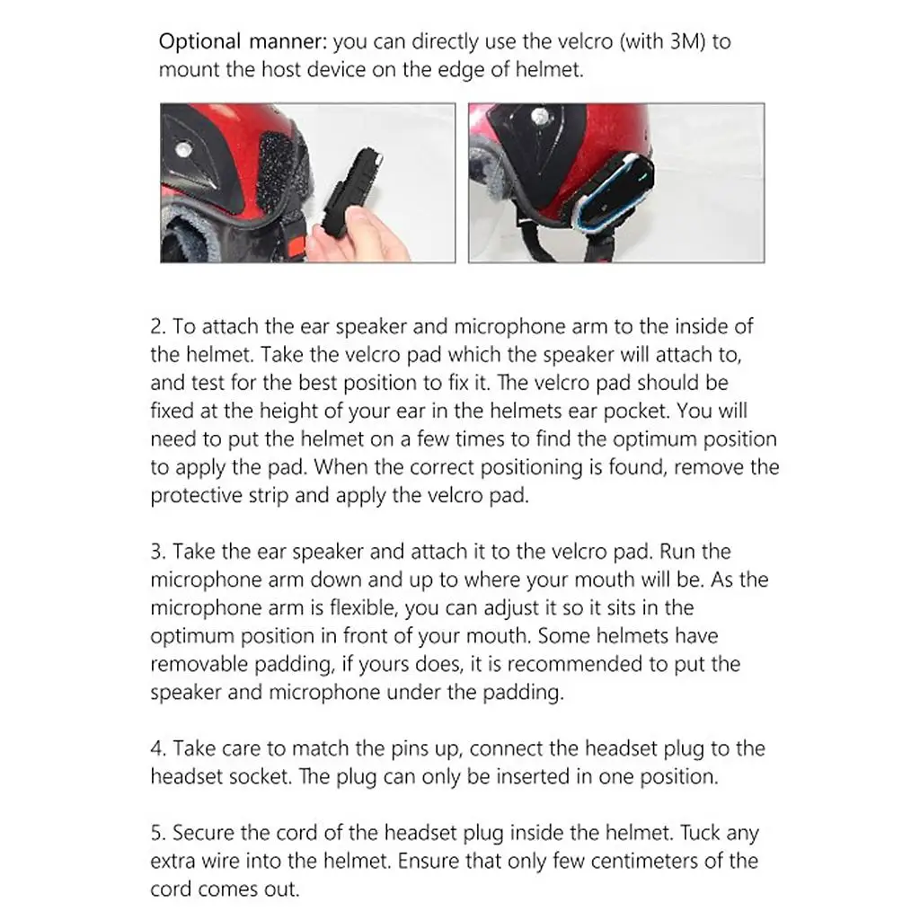 Helmet Headset Battery Powered FM Intercom for Motorcycle Cap for Helmet and Helmet Cover