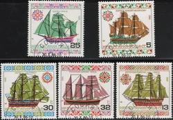 5Pcs/Set Bulgaria Post Stamps 1986 Sailboat Boat  Marked Postage Stamps for Collecting