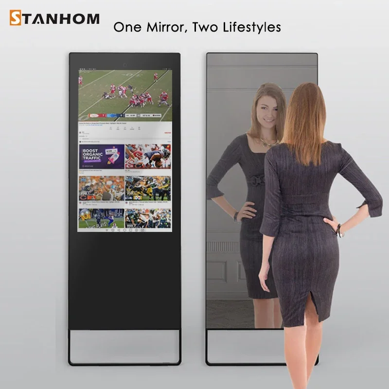 STANHOM-Espejo de Fitness inteligente personalizado para Hotel, gimnasio en casa, entrenamiento de Yoga, 32 ", 43", pantalla táctil Android