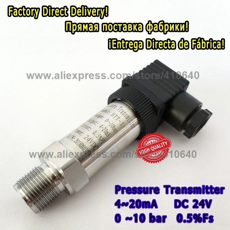 

Industrial Pressure Transmitter 10Bar Range 4 to 20mA Output M20x1.5 Port 24VDC Power Supply Other Range Available to Produce