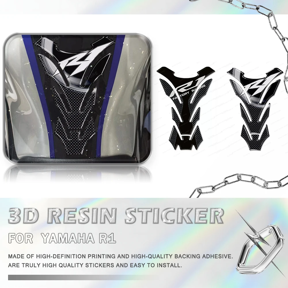 

For YAMAHA R1 R 1Motorcycle Accessories 3D Epoxy Resin Sticker Tank Pad Protection Sticker
