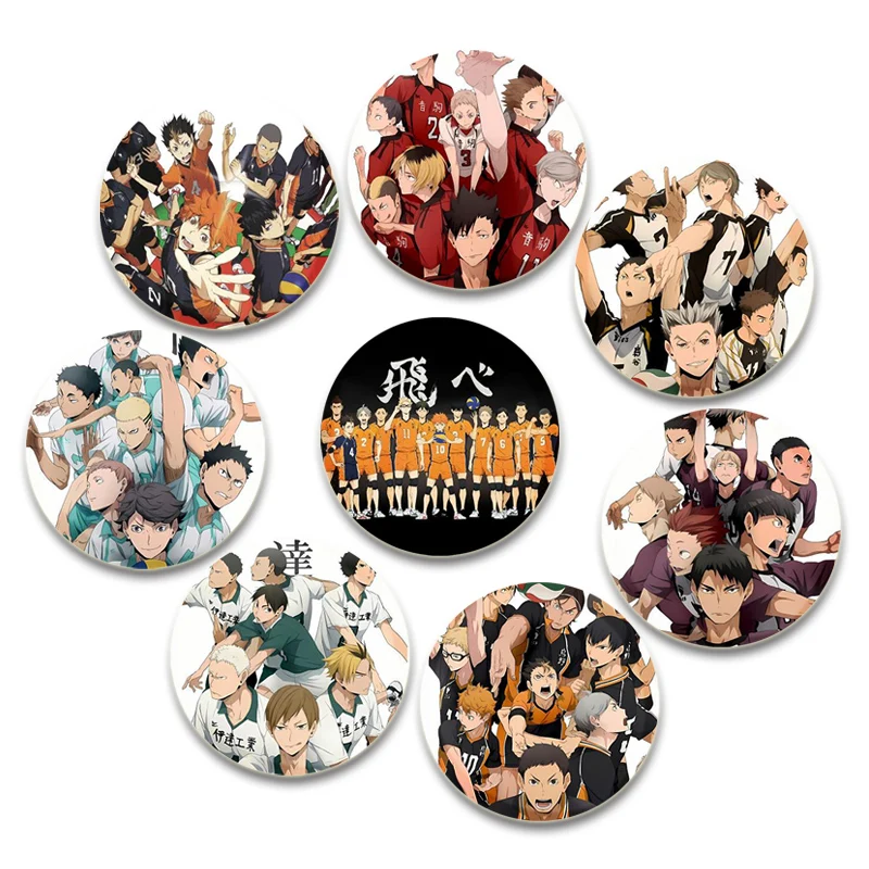 Haikyuu Lapel Pins Cosplay Cartoon Badge Backpack Jewelry Accessories Gifts Anime Volleyball Boys Brooche Fans Collection Comic