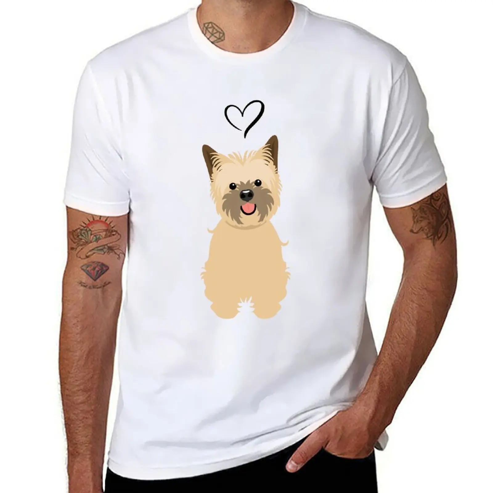 

LOVE wheaten Cairn Terrier Dog T-Shirt man t shirt designer anime t shirts oversize T-Shirt