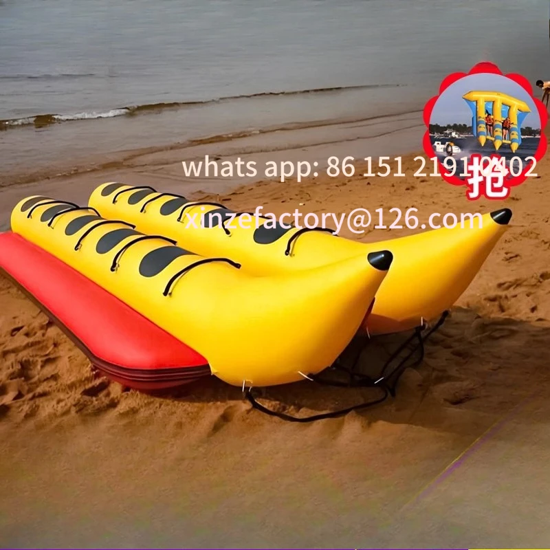 

Customizable Inflatable water banana boat sea motorboat surfing flying fish banana boat towing disco boat spinning gyro circle