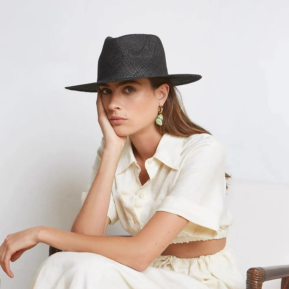 New Summer Treasure Grass Handmade Wide Brim Panama Jazz Hat Women And Men Beach Sun Hat French Elegant Top Hat Designer Hats