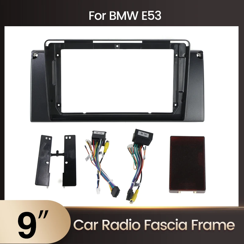 For BMW 5 Series E38 E39 E53 X5 Car Radio Multimedia Navigation Fascia Frame Adapter Canbus Box Decoder Dash Fitting Panel Kit