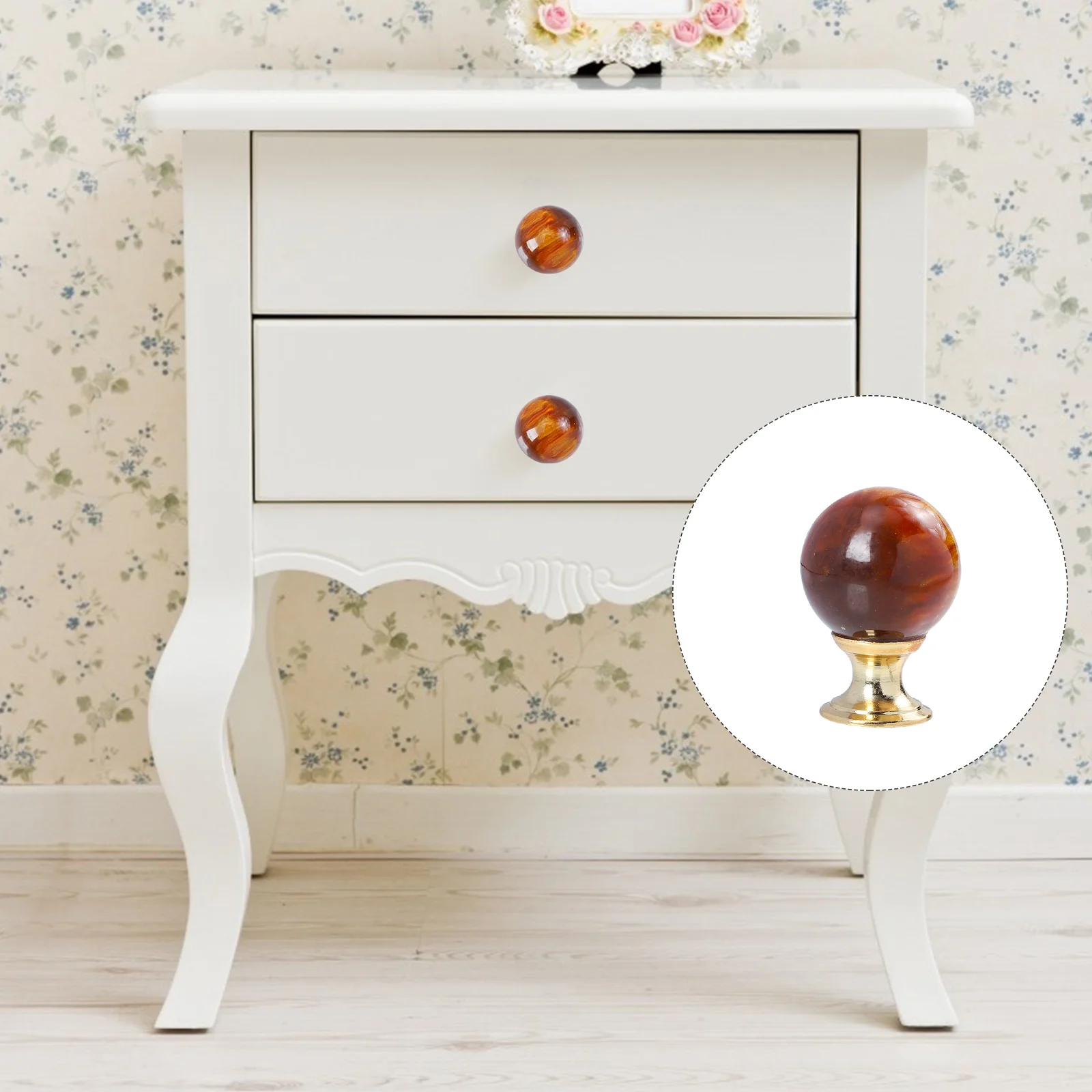 2 Pcs Amber Handle Drawer Pulls Wardrobe Knobs Furniture Cabinet Drawers Handles Zinc Alloy Round