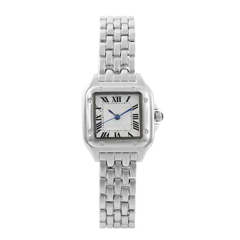 

Square watch temperament, fashionable steel strip, diamond inlaid women's watch, Roman numeral quartz watch