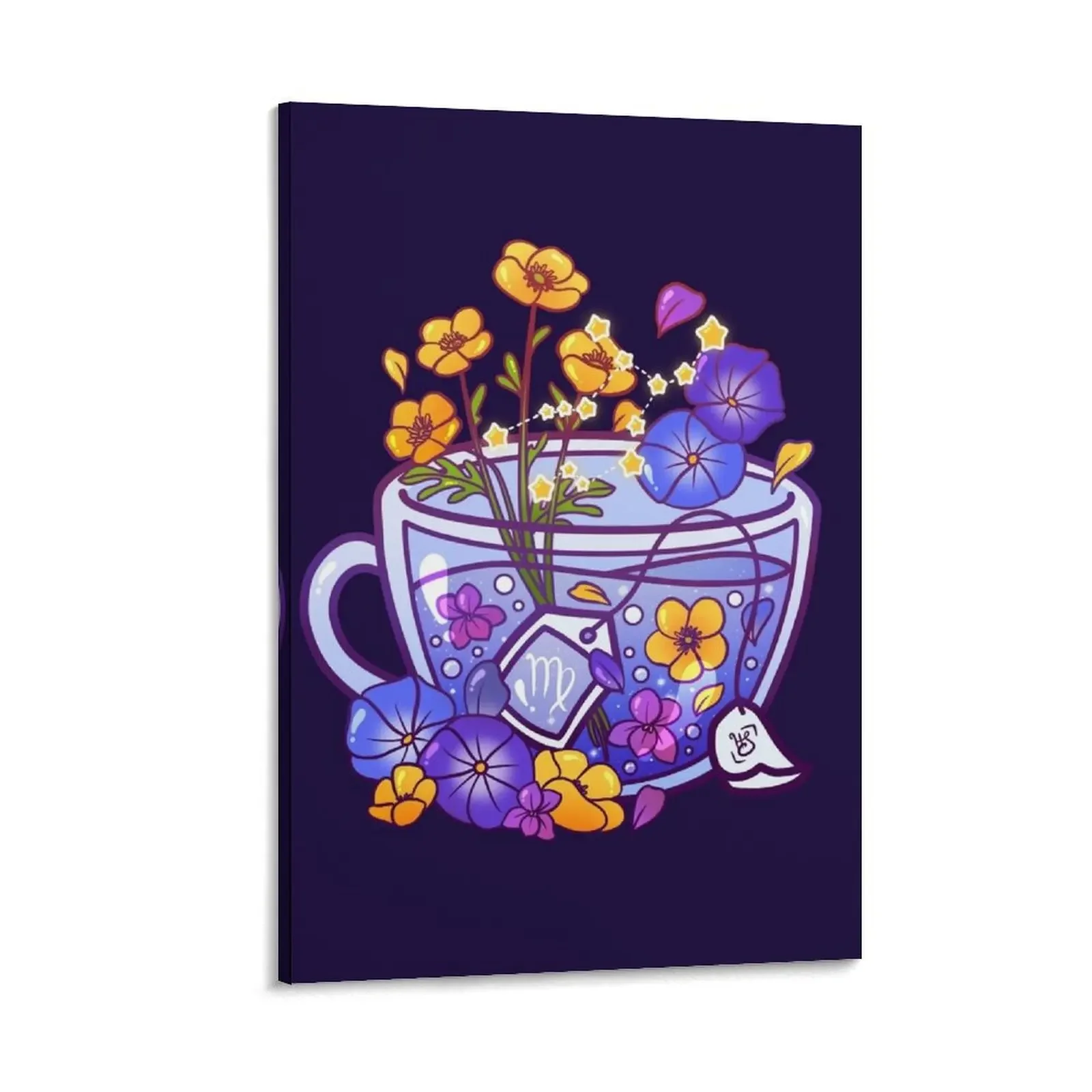 

Virgo Zodiac Teacup Canvas Painting decoration aesthetic room decoration accessories