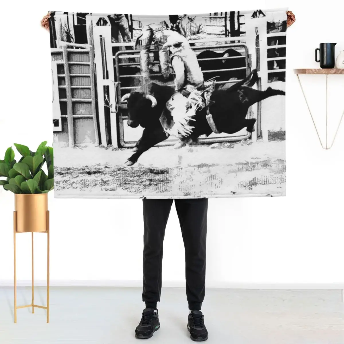 Rodeo Bull Rider Throw Blanket halloween Camping Polar Decorative Beds Bed linens Loose Blankets