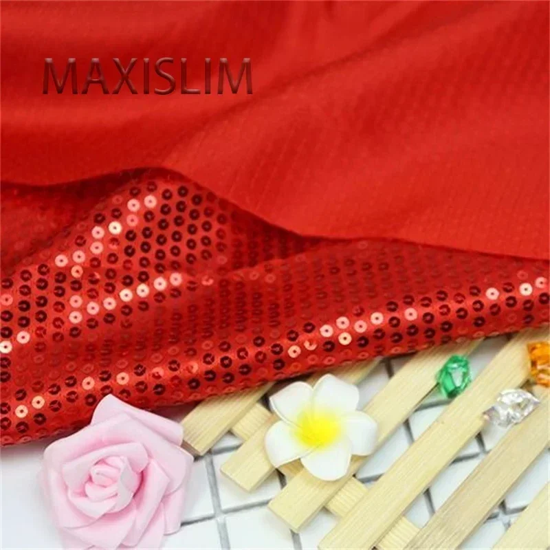 DIY 5MM Sequin Fabric Satin Fabric Embroidered Fabric Wedding Stage Performance Dance Clothing Fabric Tablecloth Home Decoration