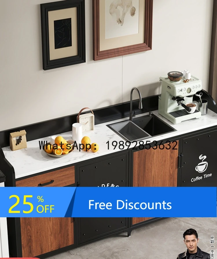 LYY Living Room Washbasin Cabinet Combination Tea Water Wall-Mounted Sideboard Storage Cabinet