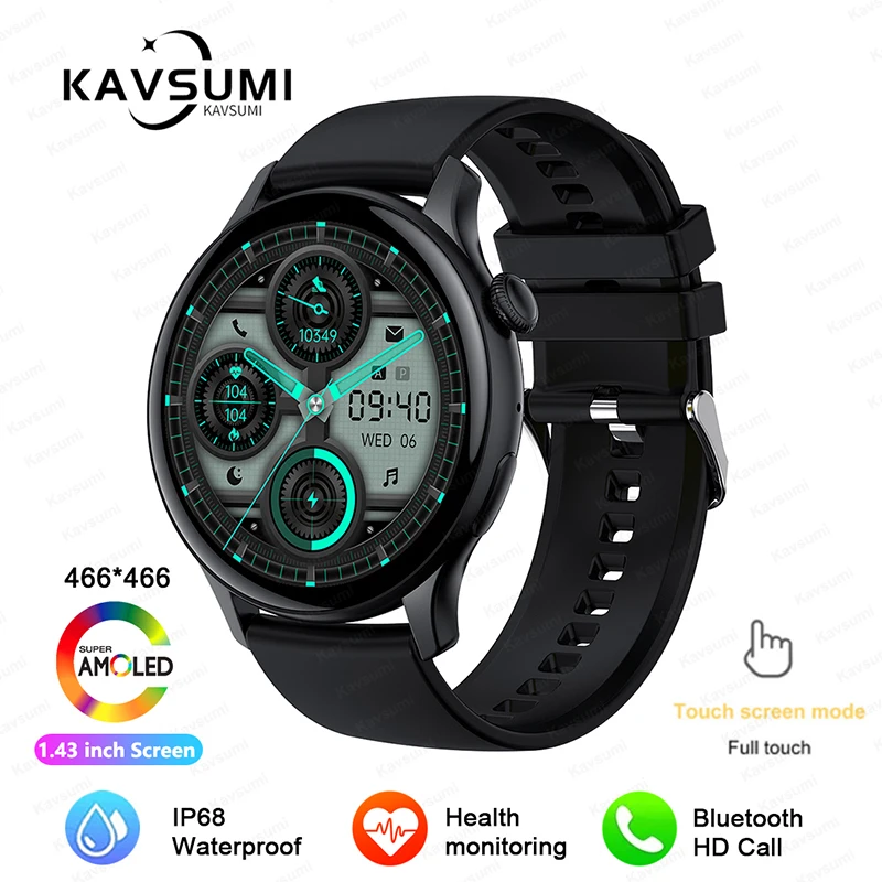 GUHUAVMI 2025, NEUE NFC-GPS-Smartwatch für Damen, AMOLED, immer auf dem Display, BT-Anruf, Herzfrequenz, Blutdruck, Fitness-Track, Smartwatch für Damen 3