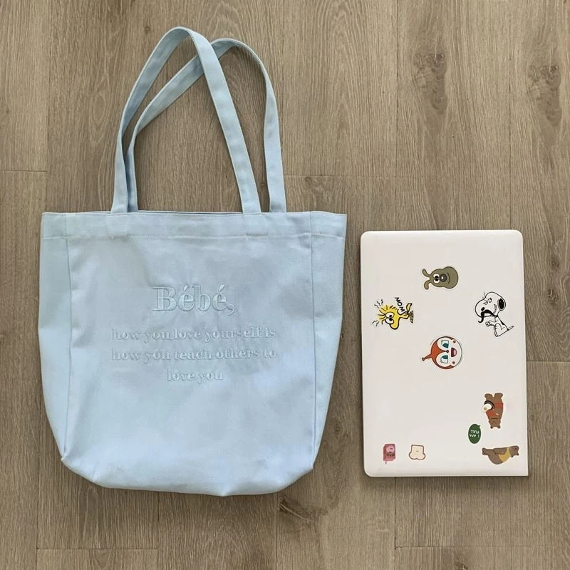 Простая студенческая сумка на одно плечо в литературном стиле с вышивкой в корейском стиле, повседневная холщовая женская сумка большой вместительности