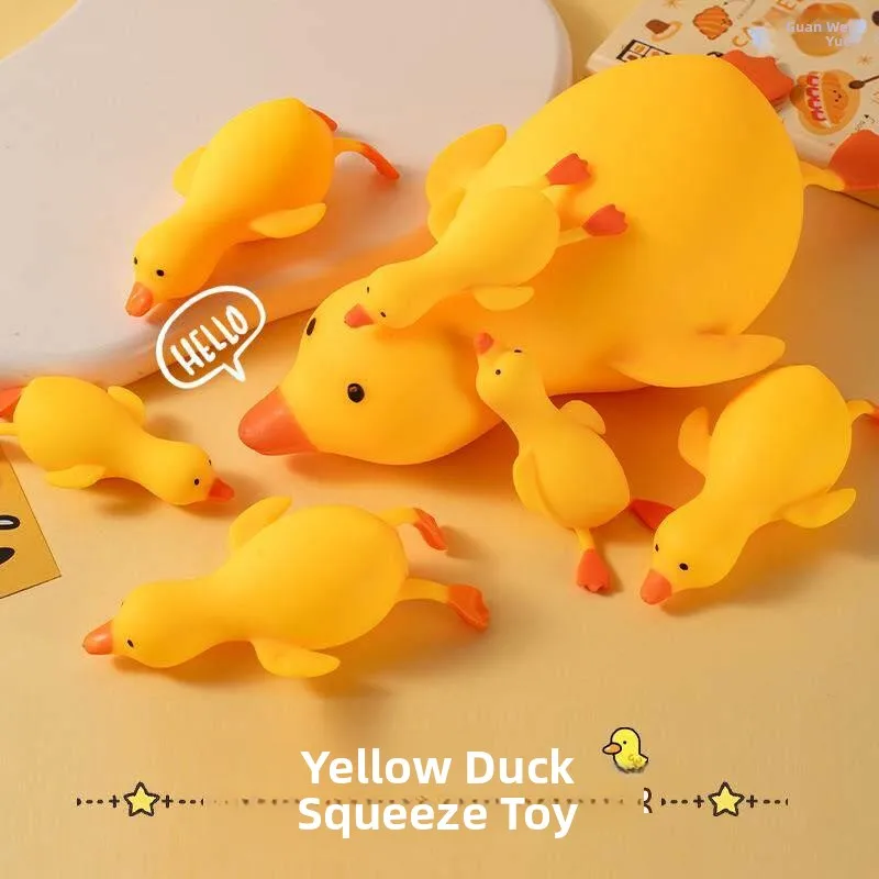 Healing  Duck Toy Large Size Stress Relief Creative Prank Toy Children's Play Equipment Glowing Inflatable Toy for Kids