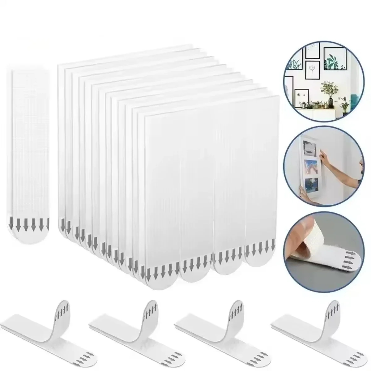 12/24pcs-Traceless and easy to pull adhesive Velcro for fixing photo frames, hanging pictures without leaving any adhesive