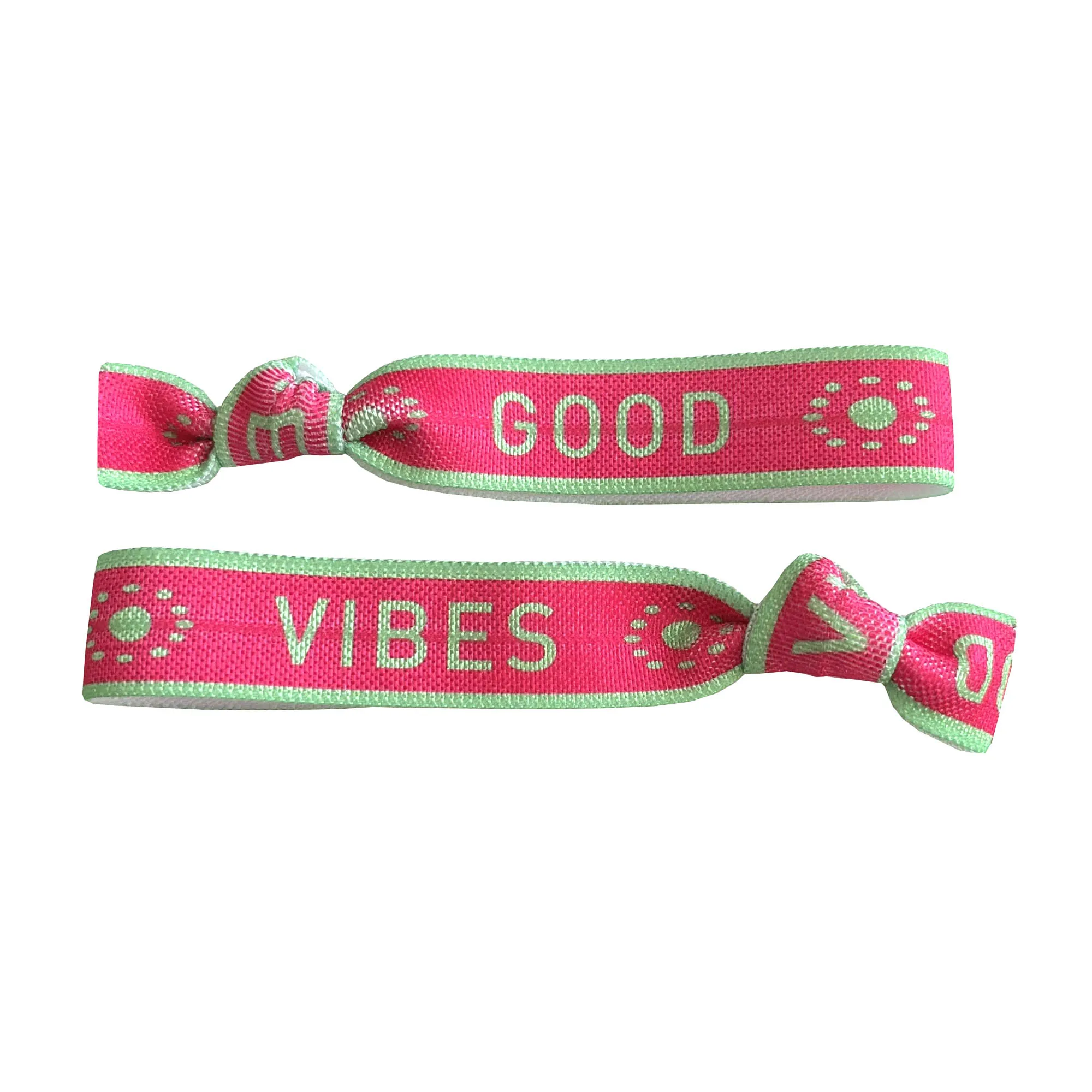 100 Stück Happiness AMOUR LABELLE geknotetes Haargummi-Armband Good Vibes Carpe Diem Love Print Pferdeschwanzhalter Gummiband-Armband – Detail 23