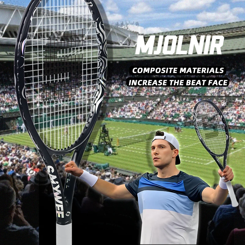 

SALYWEE Pro Tennis Racket Ultra-Light 265g Full Carbon Fiber Integrated Hot Stamping Process 55lbs Adult Universal Luxury Gear