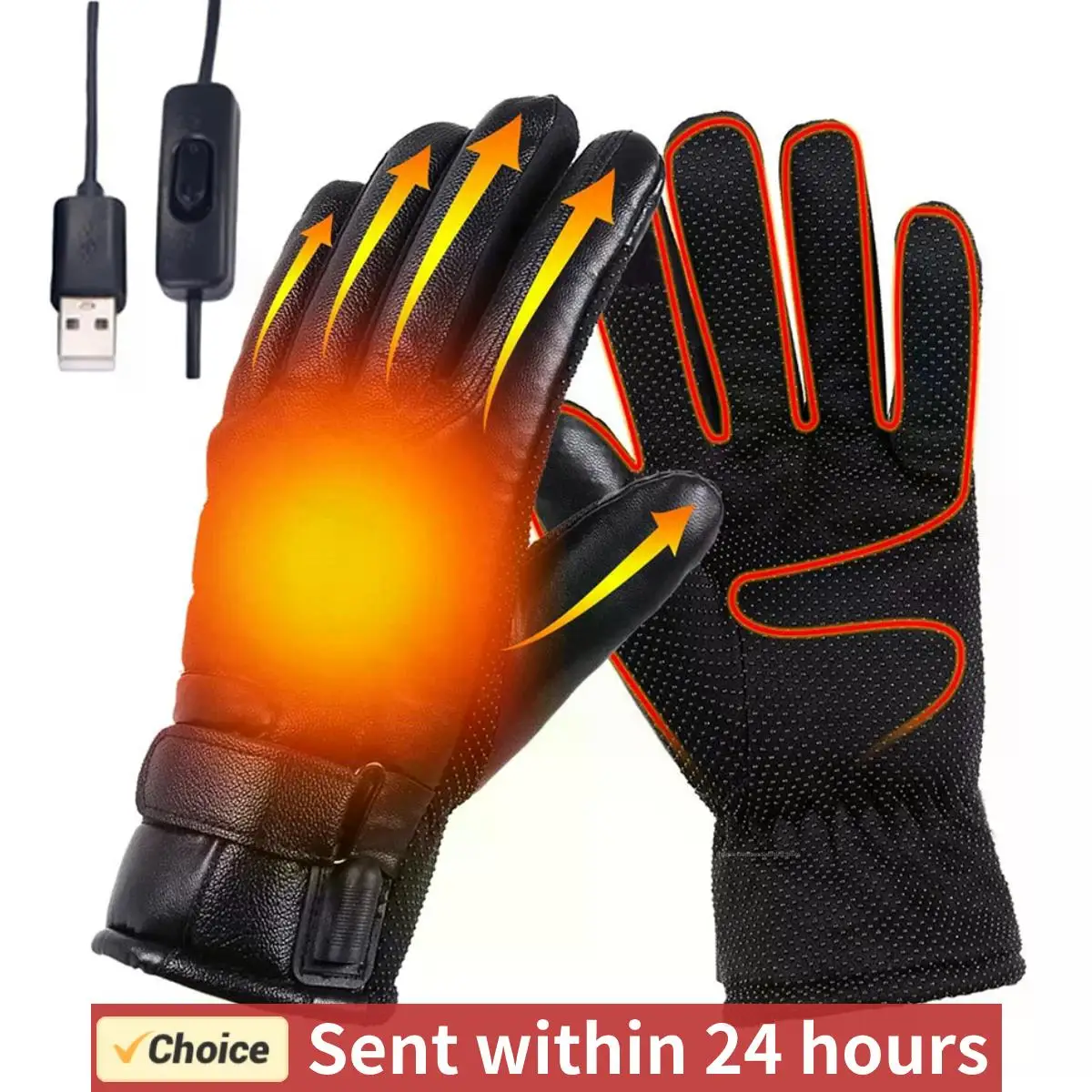 

Winter Thermal Cycling Gloves Waterproof Cycling Gloves Touchscreen Hand Warmer USB Electric Gloves Heated Gloves for Motorcycle