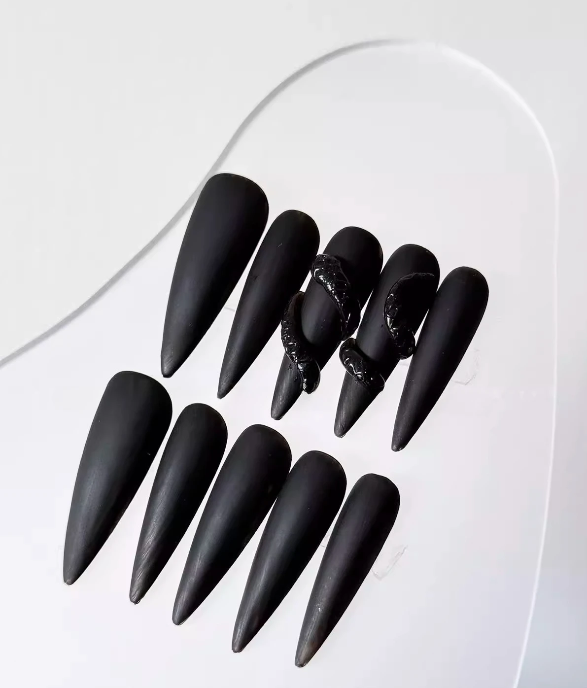 

Nail Art Wear Nail Temperament Frosted Glossy Atmosphere Simple Three-dimensional Pure Handmade Nail Piece