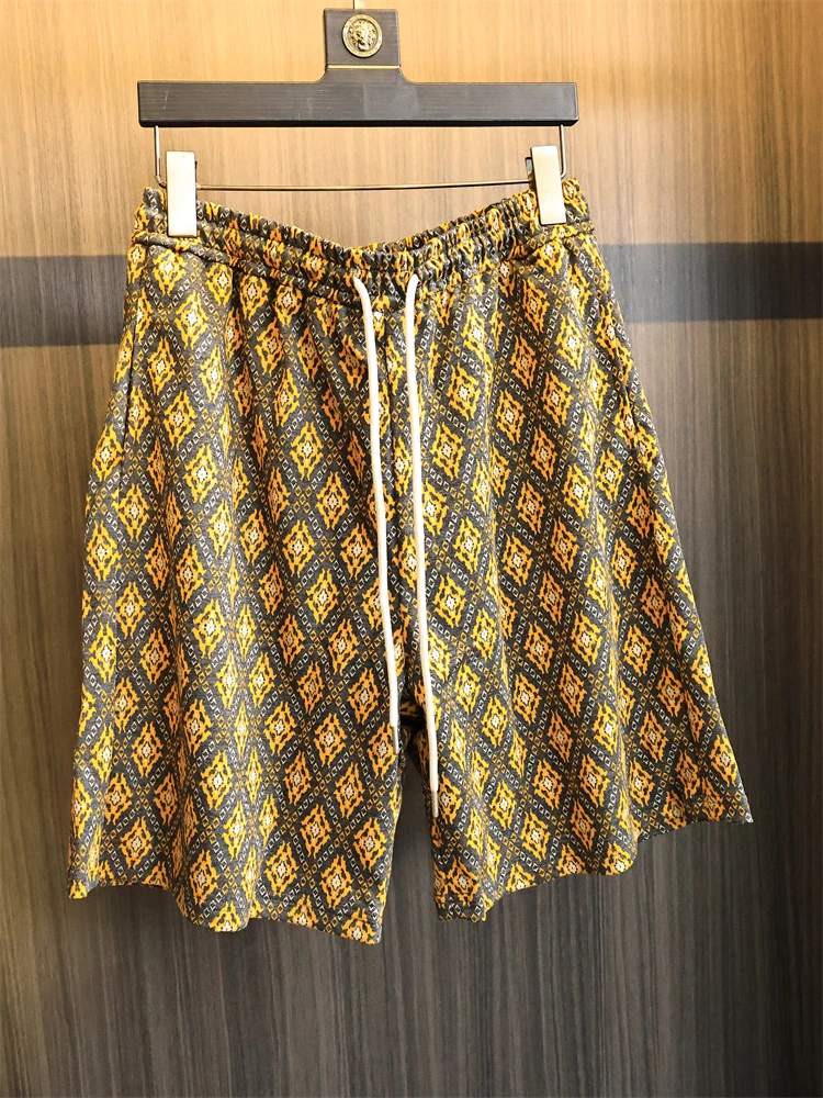 

American Beach High Street Series Men's Floral Print Casual orts Summer 2025 Faion Urban Sle Straight Leg Five-Quarter ...