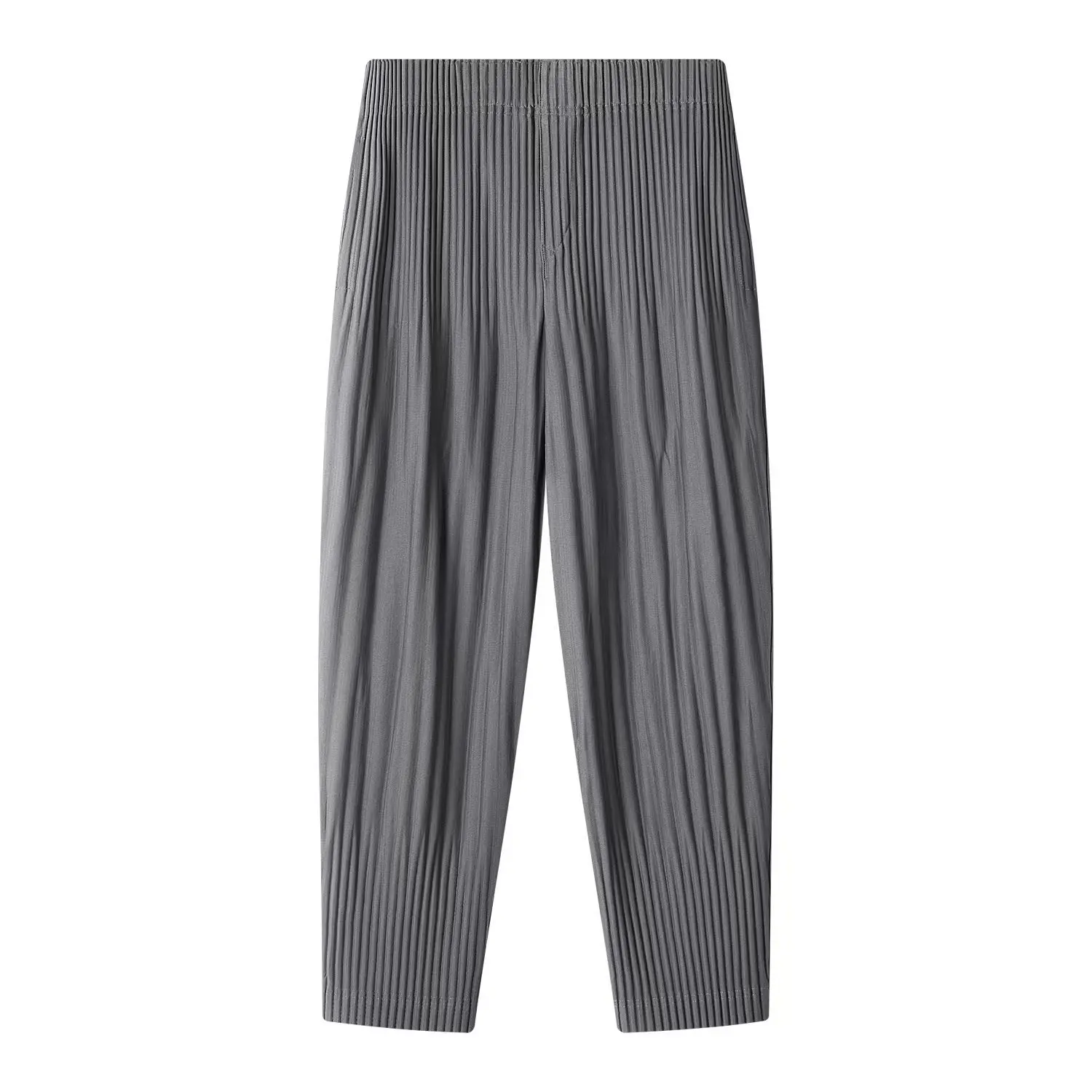 Miyake Pleated Pants Harem Pants Men Japanese Streetwear Men Casual Baggy Trousers For Men Fashion Breathable Low-crotch Pants