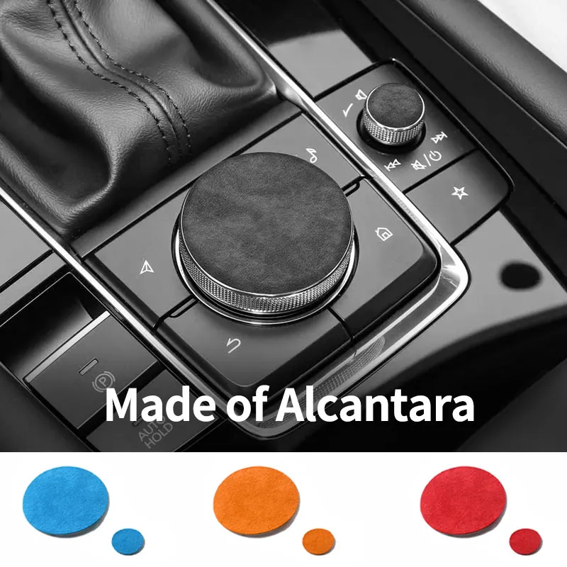 Para mazda 3 axela console central multimídia botão capa guarnição adesivo interior do carro acessórios de ajuste feito de alcântara