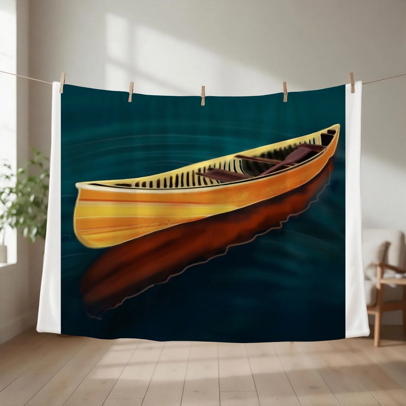 Canoe in Silence Throw Blanket halloween Sofa Throw for sofa Luxury Designer Blankets
