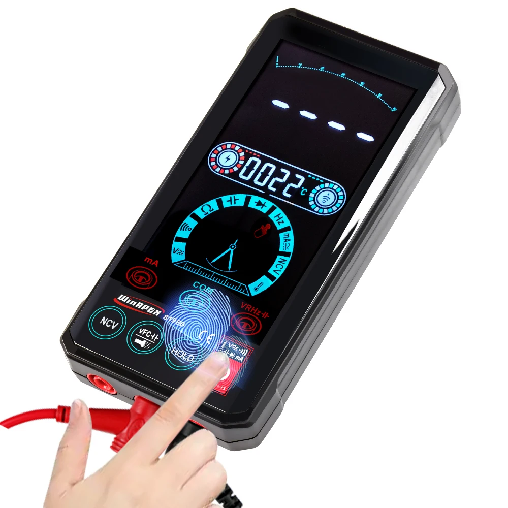 WINAPEX Smart True RMS Digital Multimeter 6000 Count Touch Screen AC DC Ammeter Voltmeter VFC Transistor Hz Multimetro Tester