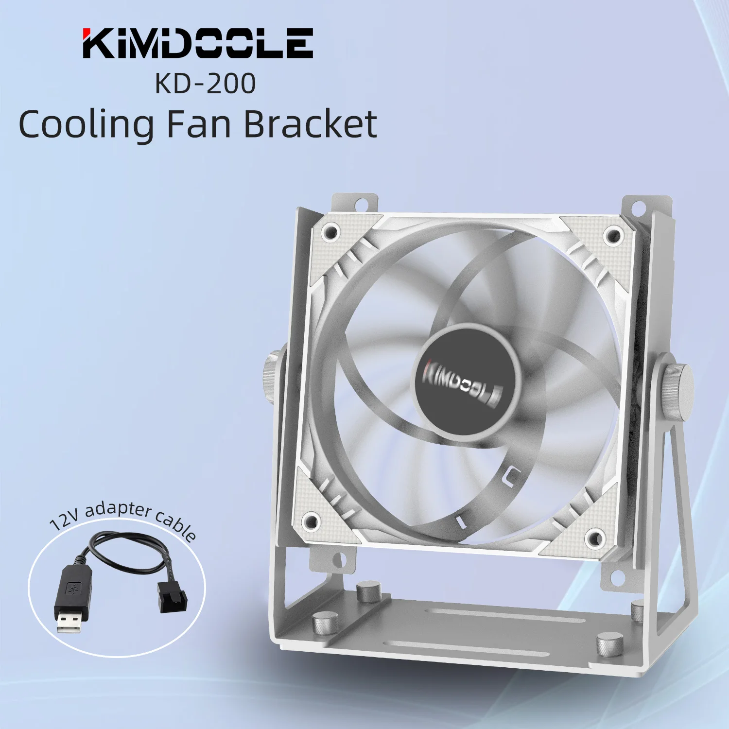 حامل مروحة سطح المكتب متعدد الأغراض من Kimdoole، دوران 360 درجة مناسب لحالات الكمبيوتر 120 مم و140 مم، مراوح تبريد خارجية #2