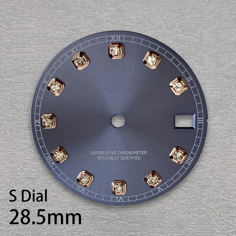 28.5mm S Logo Diamond NH35 Dial Suitable for NH35/NH36 Movement Watch Modification Accessories High Quality NH35 Accessories ﻿