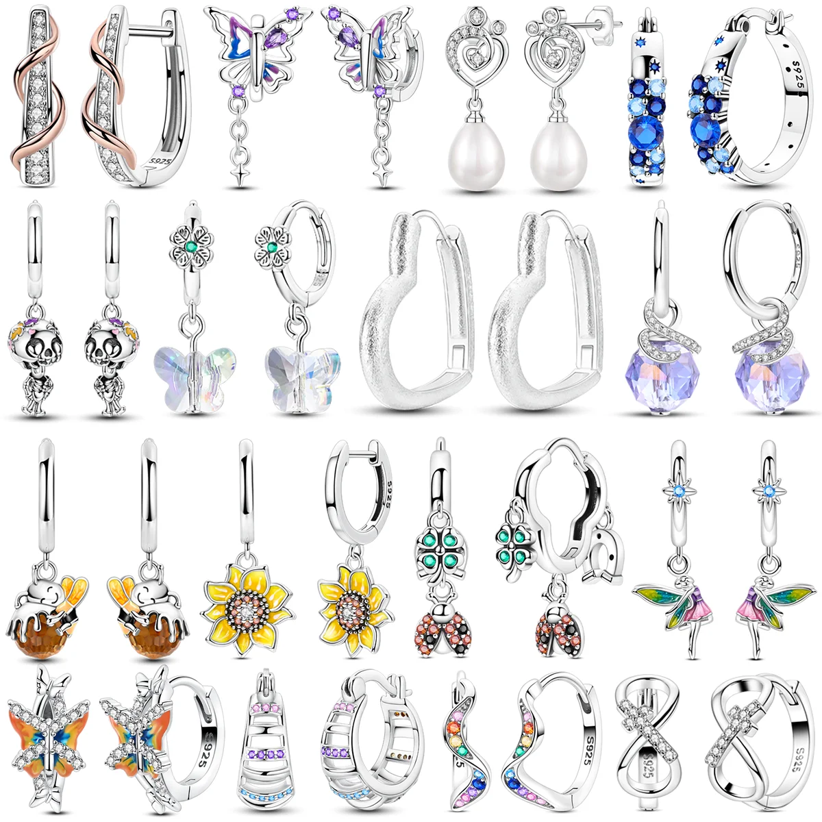 

LAZA U-shaped Hoop Earrings Sparkling Pave Women Earring 925 Silver Ear Studs Fit Anniversary Engagement Party Gift