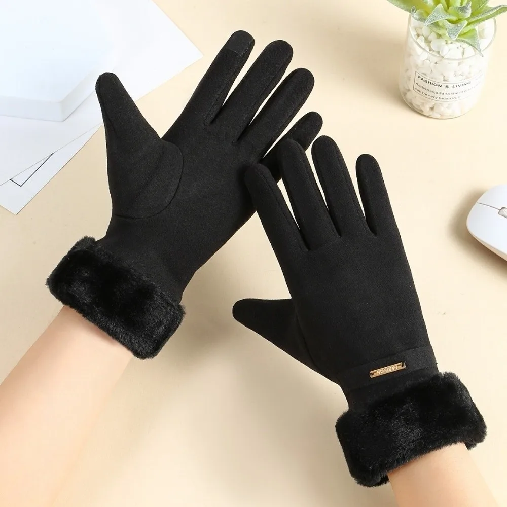 

Новые зимние теплые перчатки с сенсорным экраном для женщин, теплые инструменты, противоскользящие спортивные перчатки с полным пальцем, бархатные уличные велосипедные перчатки