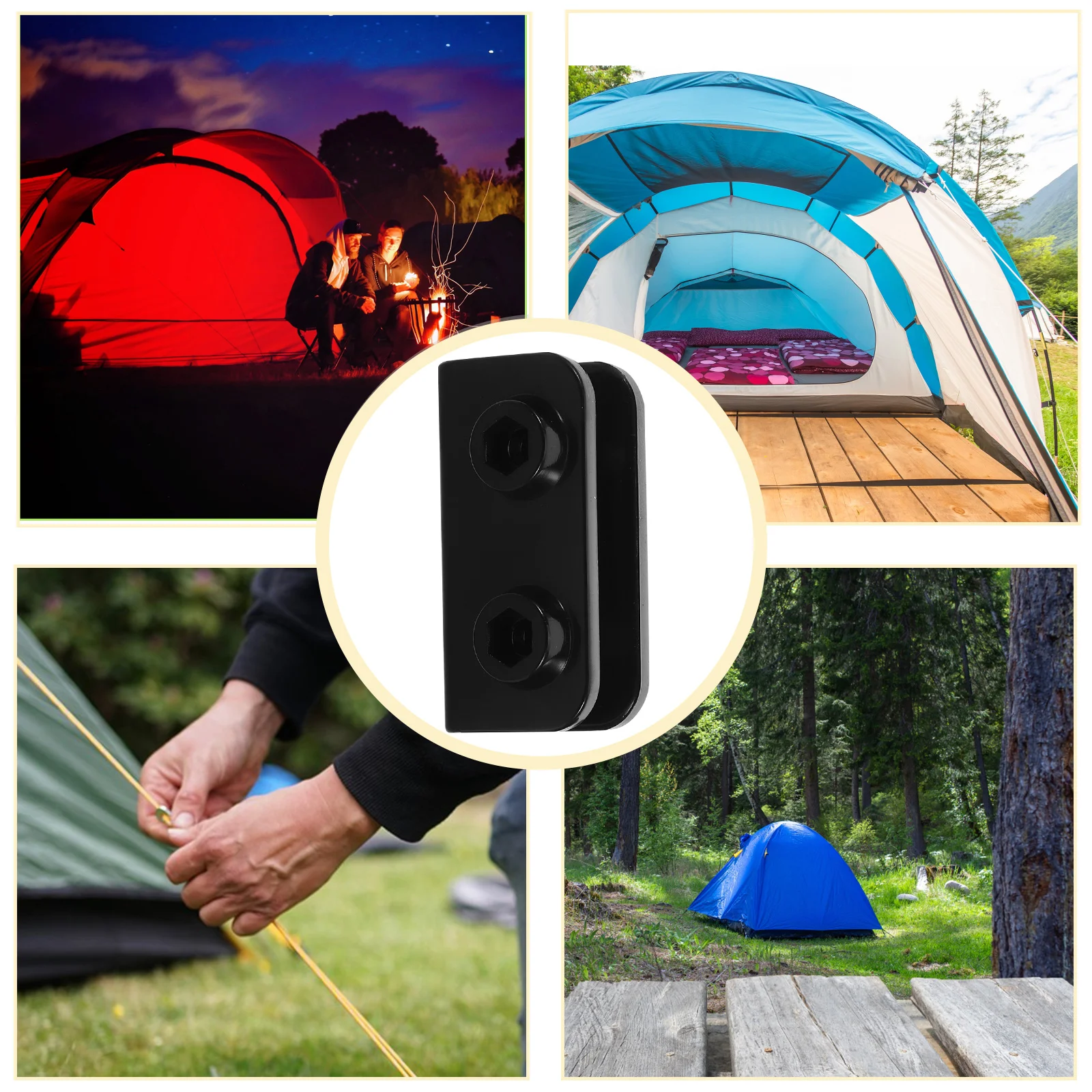 

4 Pcs Tent Awning Accessories Canopy Pole Connectors Pipe Cap Brackets Coupling Plastic Fitting
