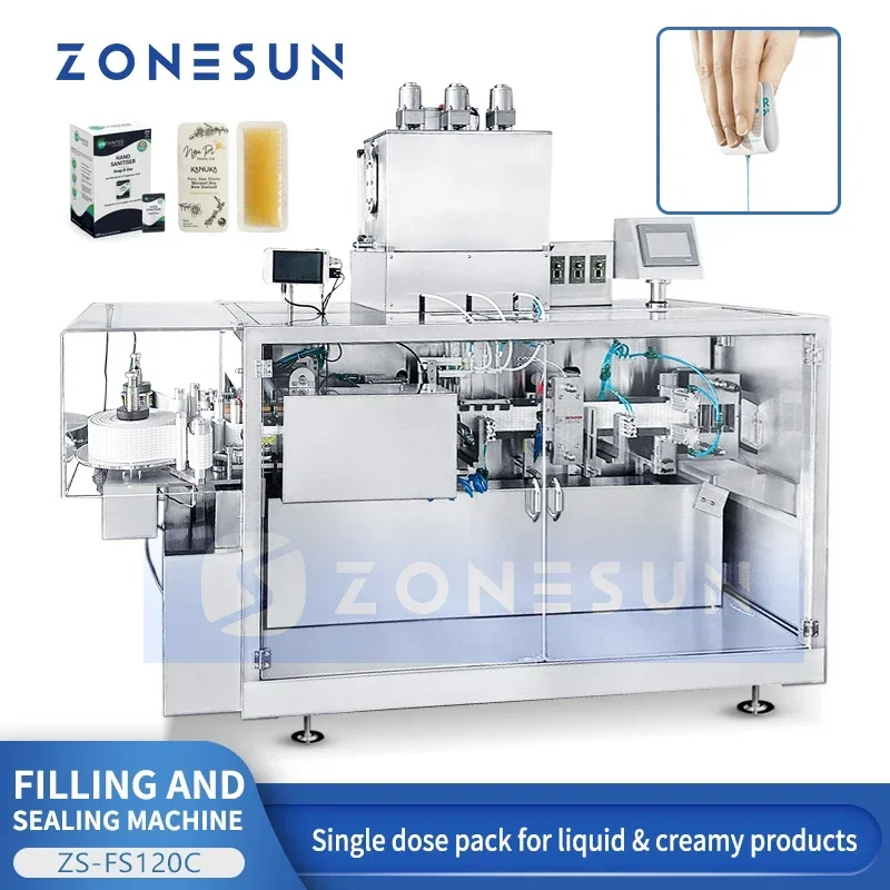 ZONESUN ZS-FS120C Easy Snap Pack Filling and Sealing Machine Single Dose Pack for Liquid & Creamy Product
