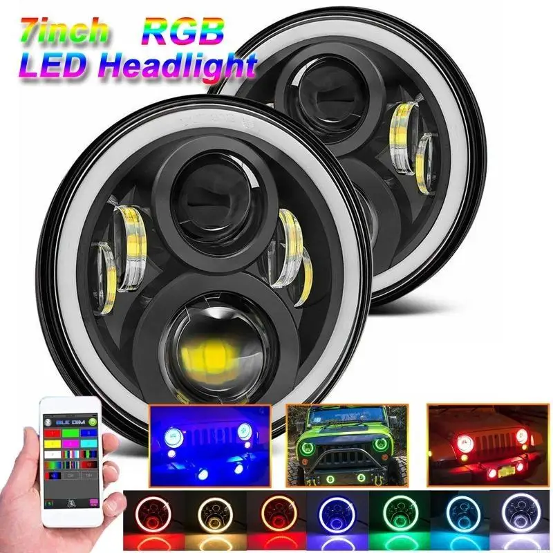 2025 جديد 2 قطعة 300 واط RGB LED عيون الملاك المصباح سيارة ديكور الكاشف مصباح الضباب ل رانجلر #1