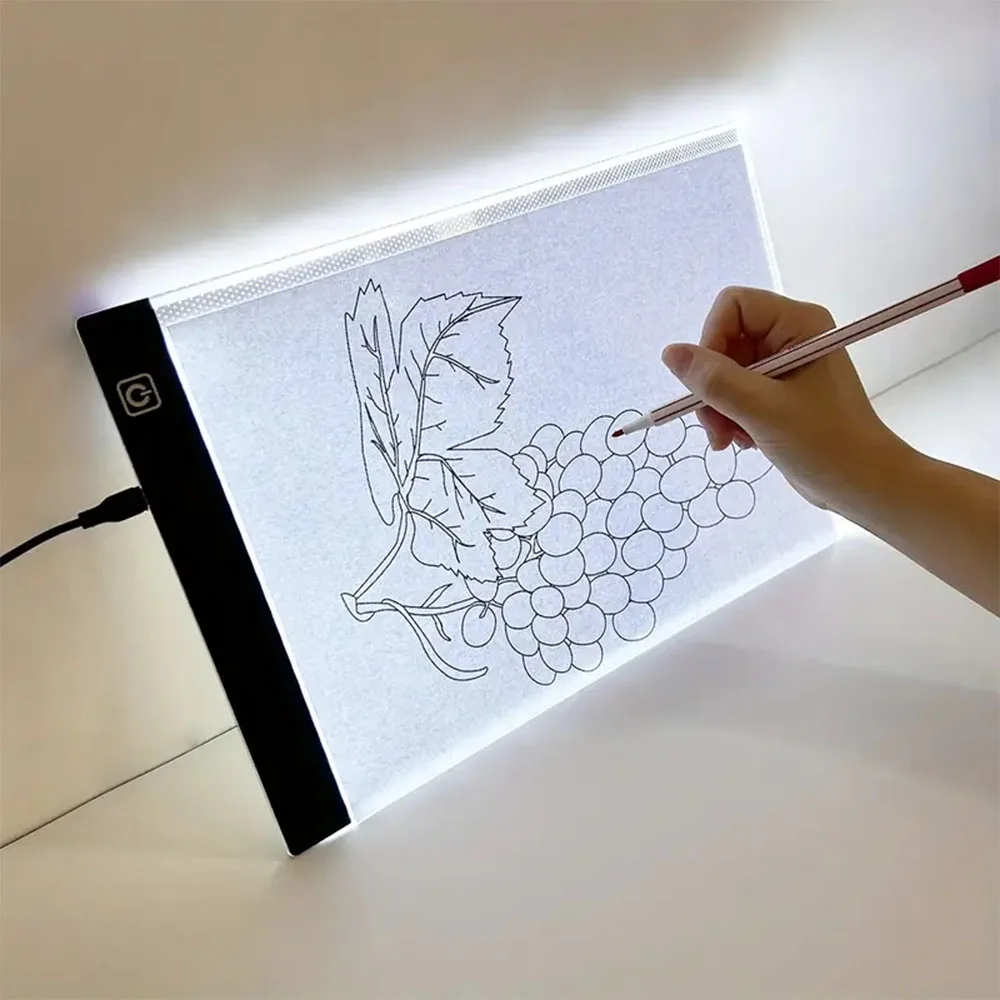 Imagen 3: Almohadilla de luz LED para pintura de diamante A4, kit de herramientas de accesorios de pintura de diamante 5D, para bocetos, pintar, brillo ajustable